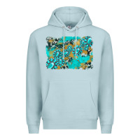Blue Mist gemstone cowhide glitter background Premium Hoodie - Artiststas