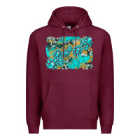 Burgundy gemstone cowhide glitter background Premium Hoodie - Artiststas