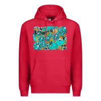 Cardinal gemstone cowhide glitter background Premium Hoodie - Artiststas