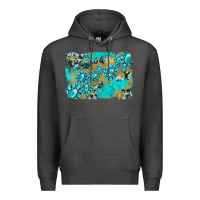 Charcoal Heather gemstone cowhide glitter background Premium Hoodie - Artiststas
