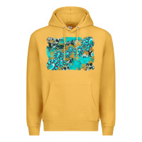 Mustard gemstone cowhide glitter background Premium Hoodie - Artiststas