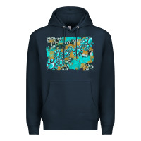 Navy gemstone cowhide glitter background Premium Hoodie - Artiststas