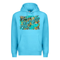 Ocean Blue gemstone cowhide glitter background Premium Hoodie - Artiststas