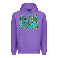 Purple gemstone cowhide glitter background Premium Hoodie - Artiststas