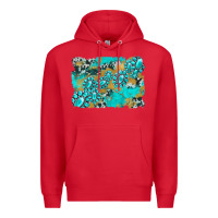 Red gemstone cowhide glitter background Premium Hoodie - Artiststas
