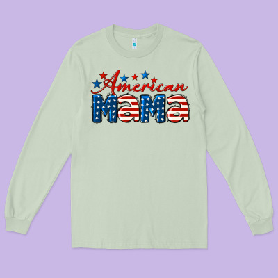 American Mama Mother's Day Long Sleeve Tee Designed By Lillyallendesigns