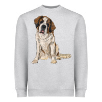 Heather Grey saint bernard Heavyweight Sweatshirt - RanaPortraitStore