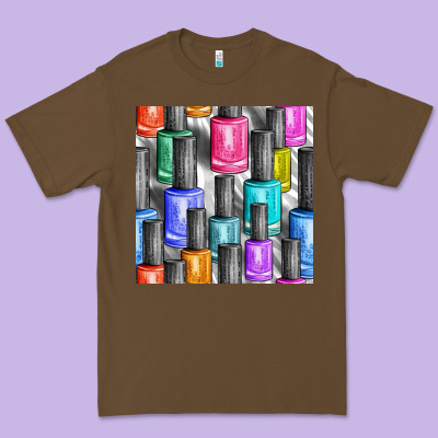 Colorful Nail Polish Seamless Pattern Bbs Premium Tee Designed By Bundleandbundleshop