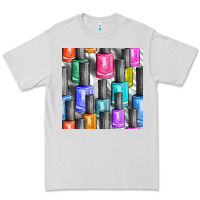 Dove Grey colorful nail polish seamless pattern bbs Premium Tee - BundleAndBundleShop