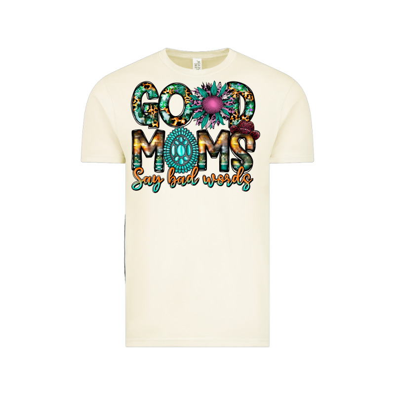 Good Moms Say Bad Words Vintage Tee by CowhideDigitalArt | Teevron