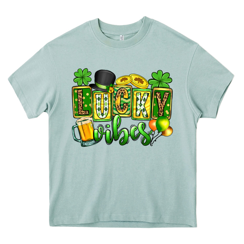 St. Patrick's Lucky Vibes Heavy Core Tee by OliviaCreatesArt | Teevron