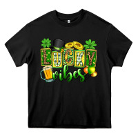 Black St. Patrick's Lucky vibes Heavy Core Tee - OliviaCreatesArt