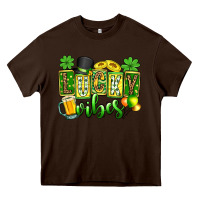 Chocolate Brown St. Patrick's Lucky vibes Heavy Core Tee - OliviaCreatesArt