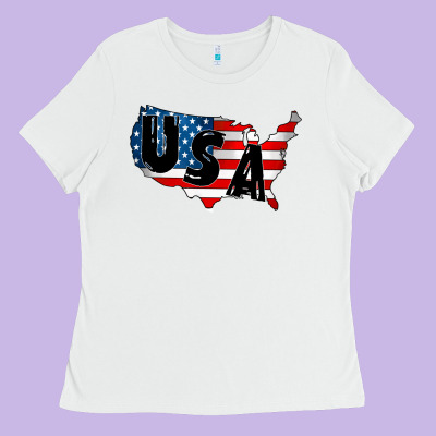 Usa Ladies Tee Designed By Cowhidedigitalart