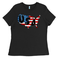 Black Usa Ladies Tee - CowhideDigitalArt