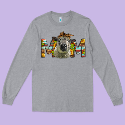 Hampshire Sheep Mom Mother's Day Long Sleeve Tee Designed By Lillyallendesigns