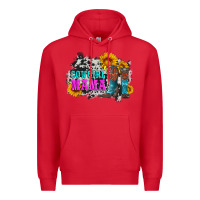 Red cowgirl mama with boots and sunflowers and cowhide Premium Hoodie - Artiststas