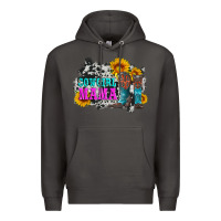 Smoke cowgirl mama with boots and sunflowers and cowhide Premium Hoodie - Artiststas