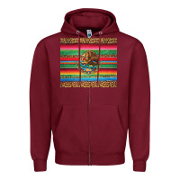 Burgundy serape leopard mexican Zipper Hoodie - Jasminsmagicworld