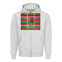 Dove Grey serape leopard mexican Zipper Hoodie - Jasminsmagicworld