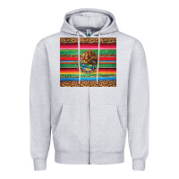 Heather Grey serape leopard mexican Zipper Hoodie - Jasminsmagicworld