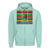 Seafoam serape leopard mexican Zipper Hoodie - Jasminsmagicworld