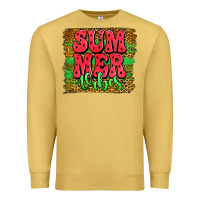 Antique Gold summer vibes watermelon leopard background Premium Sweatshirt - Jasminsmagicworld