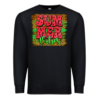 Black summer vibes watermelon leopard background Premium Sweatshirt - Jasminsmagicworld