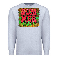 Heather Grey summer vibes watermelon leopard background Premium Sweatshirt - Jasminsmagicworld