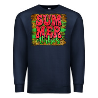 Navy summer vibes watermelon leopard background Premium Sweatshirt - Jasminsmagicworld