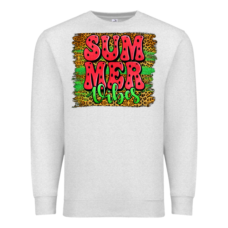 Summer Vibes Watermelon Leopard Background Premium Sweatshirt by Jasminsmagicworld | Teevron