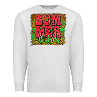 Oatmeal Heather summer vibes watermelon leopard background Premium Sweatshirt - Jasminsmagicworld