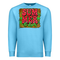Ocean Blue summer vibes watermelon leopard background Premium Sweatshirt - Jasminsmagicworld