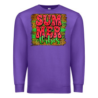 Purple summer vibes watermelon leopard background Premium Sweatshirt - Jasminsmagicworld