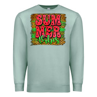 Seafoam summer vibes watermelon leopard background Premium Sweatshirt - Jasminsmagicworld