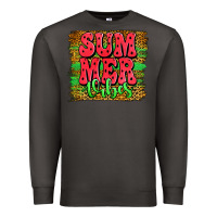 Smoke summer vibes watermelon leopard background Premium Sweatshirt - Jasminsmagicworld