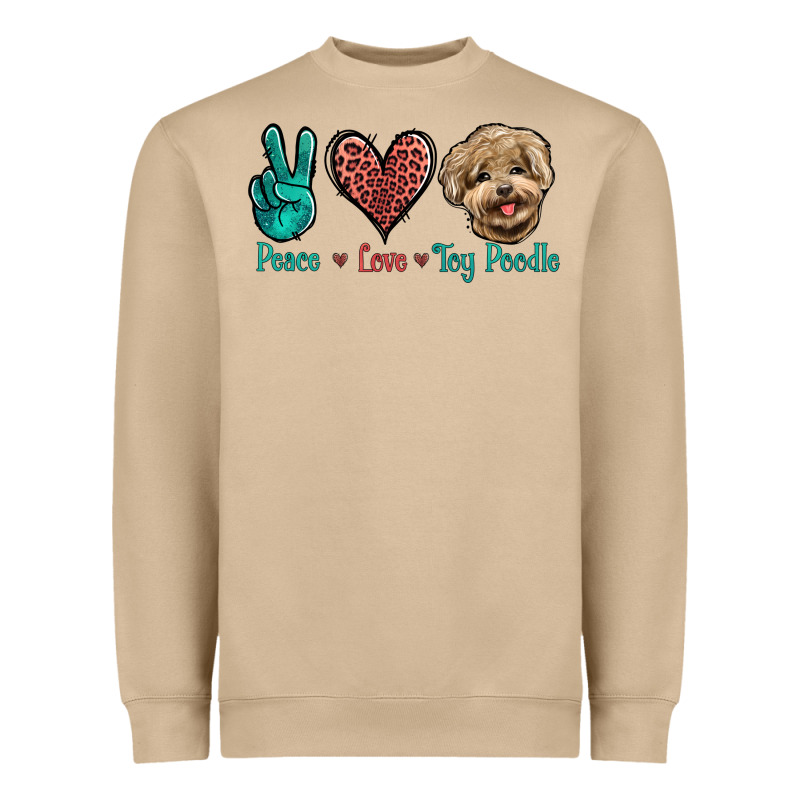 Peace Love Toy Poodle Heavyweight Sweatshirt by Jasminsmagicworld | Teevron