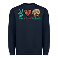 Navy Peace Love Toy Poodle Heavyweight Sweatshirt - Jasminsmagicworld