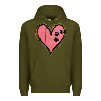 Army Green Pink Glitter Heart Premium Hoodie - Jasminsmagicworld
