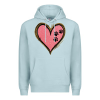 Blue Mist Pink Glitter Heart Premium Hoodie - Jasminsmagicworld