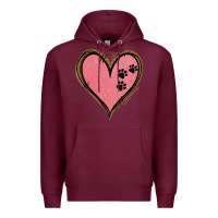 Burgundy Pink Glitter Heart Premium Hoodie - Jasminsmagicworld