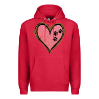 Cardinal Pink Glitter Heart Premium Hoodie - Jasminsmagicworld
