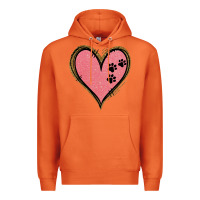 Carrot Pink Glitter Heart Premium Hoodie - Jasminsmagicworld