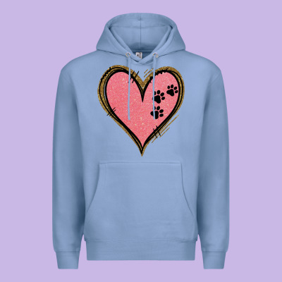 Pink Glitter Heart Premium Hoodie Designed By Jasminsmagicworld