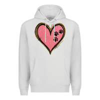 Dove Grey Pink Glitter Heart Premium Hoodie - Jasminsmagicworld