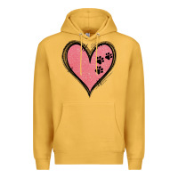 Mustard Pink Glitter Heart Premium Hoodie - Jasminsmagicworld
