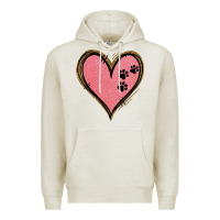 Oatmeal Heather Pink Glitter Heart Premium Hoodie - Jasminsmagicworld