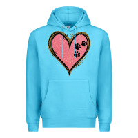 Ocean Blue Pink Glitter Heart Premium Hoodie - Jasminsmagicworld