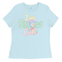 Baby Blue l am snow cute Ladies Tee - CowhideDigitalArt