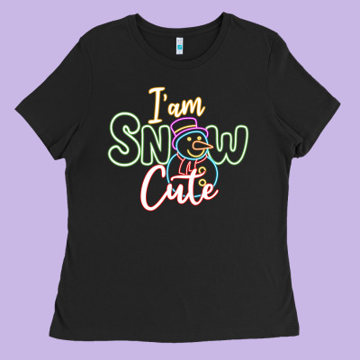 L Am Snow Cute Ladies Tee Designed By Cowhidedigitalart
